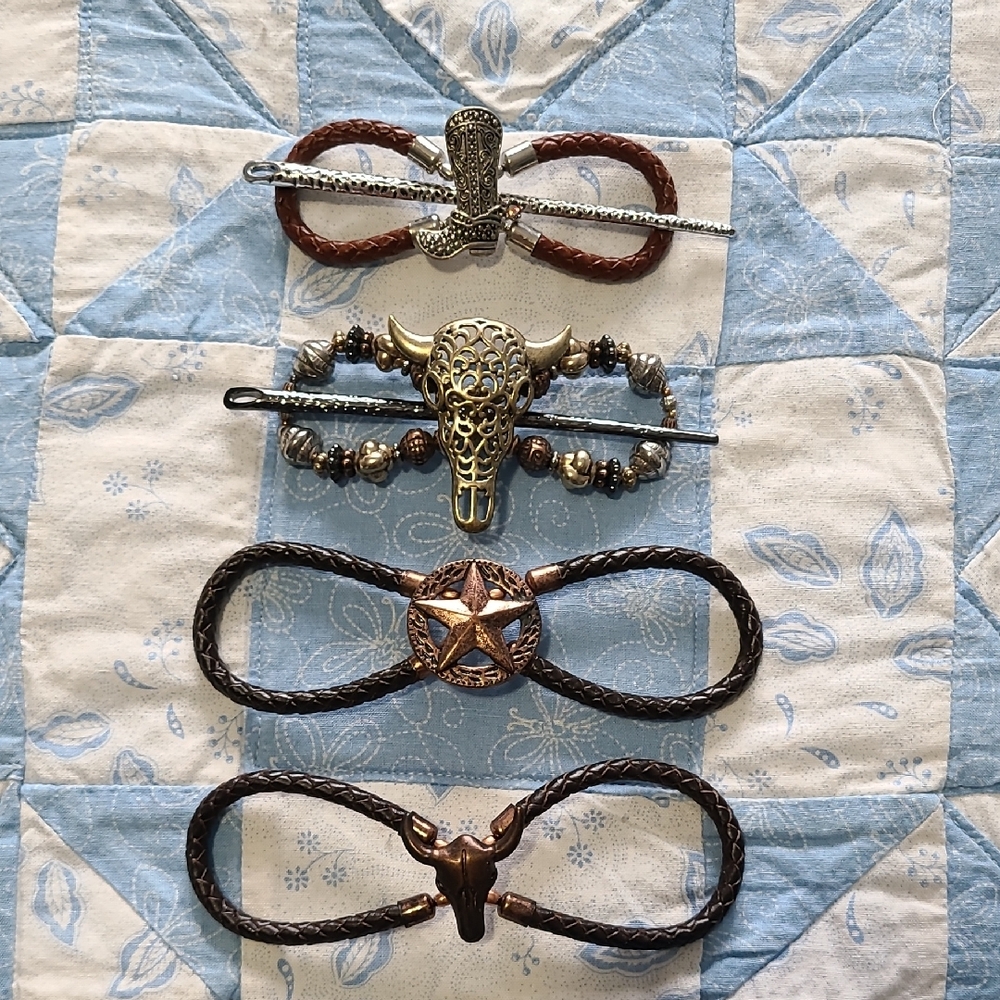 Lilla Rose Size Medium And XLWestern Style Hair Accessories Set - Brown and Gold